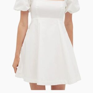 NWT Hill House Matilda Mini Elegant White Puff Sleeve Dress